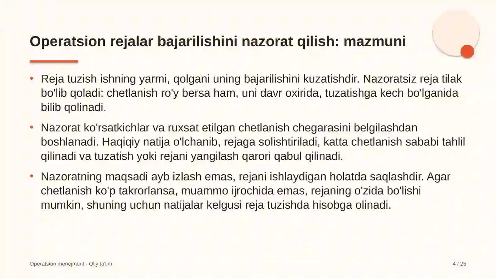 Avtoservis korxonalarida operatsion rejalarni bajarilishini nazorat qilish 4