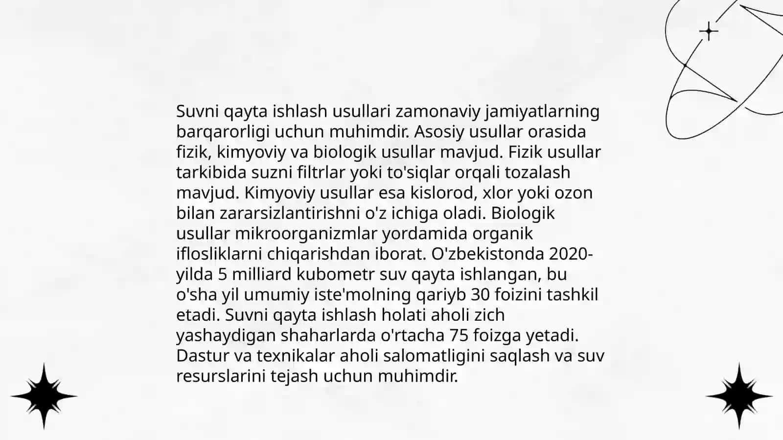 Zovur suvlarining suvni qayta ishlash usullari 4