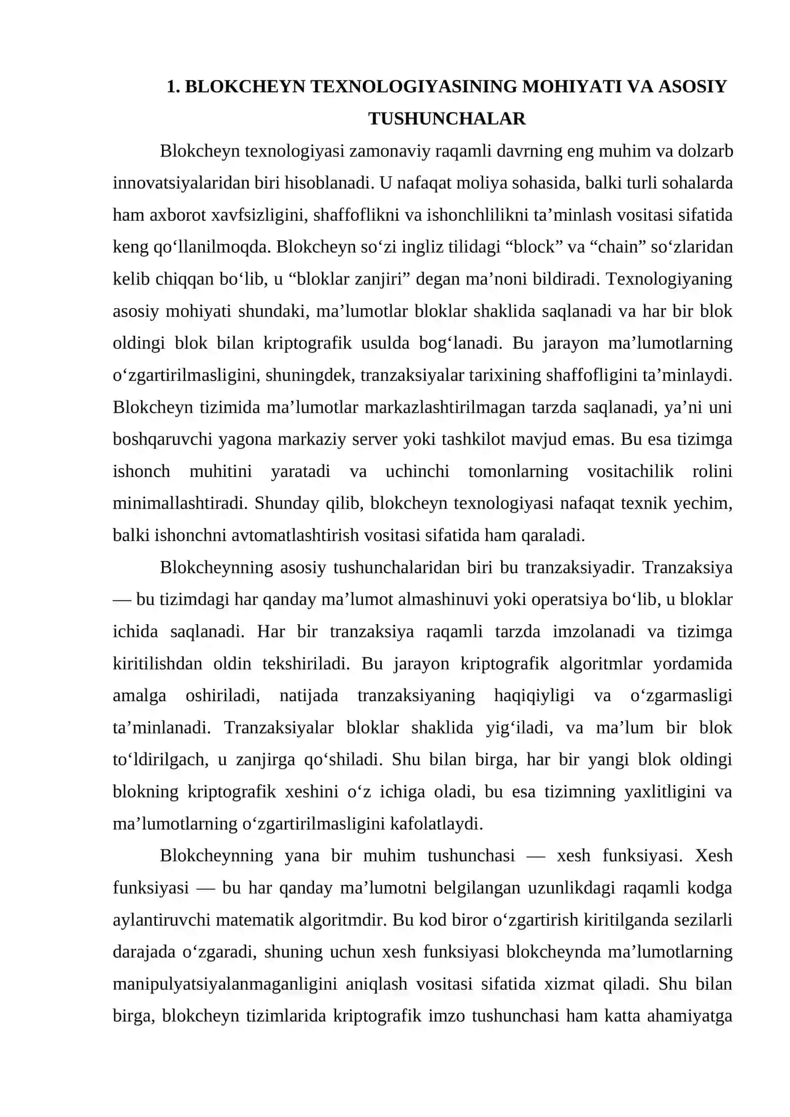 Blokcheyn Texnologiyasi va Uning Qo'llanilishi 4