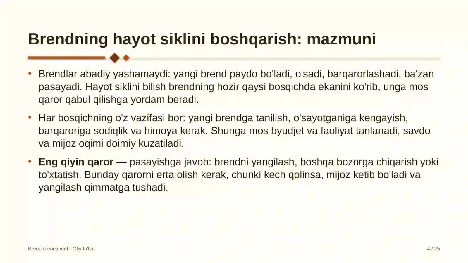 Blogerlik faoliyatida brendning hayot siklini boshqarish 4
