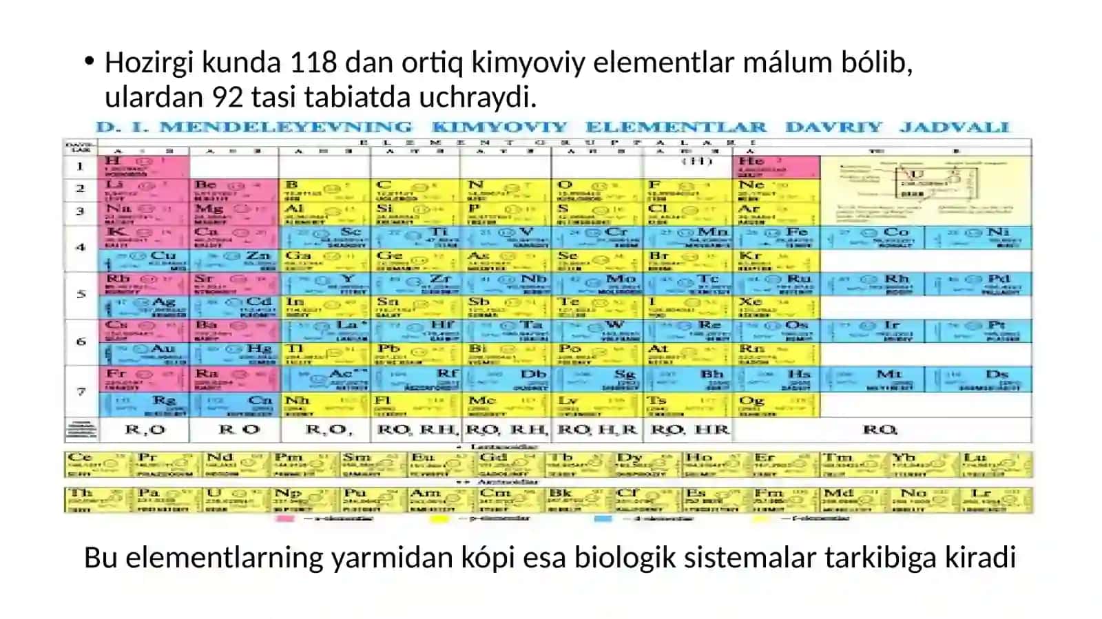 Organizmdagi biogen elementlar, ular bilan boǵliq bólgan ózgarishlar 4