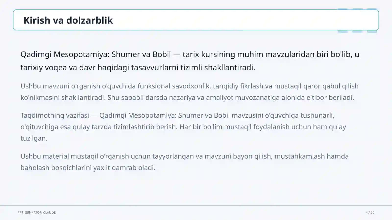Qadimgi Mesopotamiya: Shumer va Bobil (6-sinf) 4