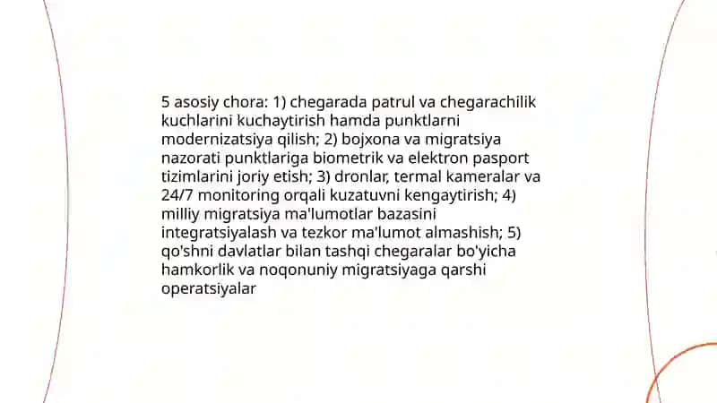 Milliy xavfsizlikni ta'minlash borasida amalga oshirilayotgan ishlar 4