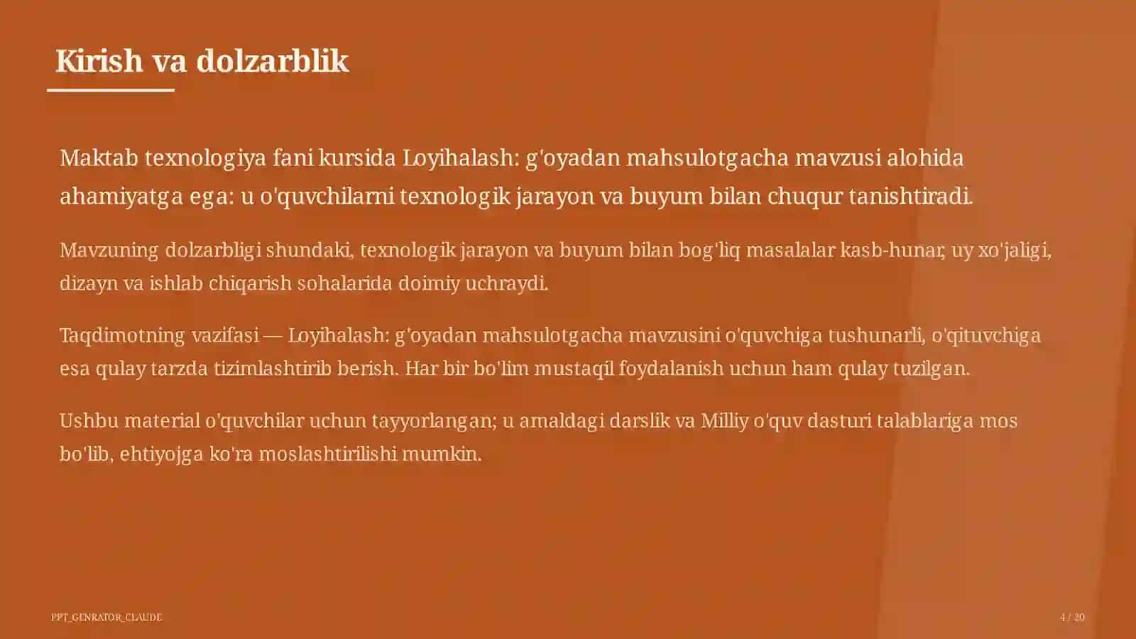 Loyihalash: g'oyadan mahsulotgacha (8-sinf) 4