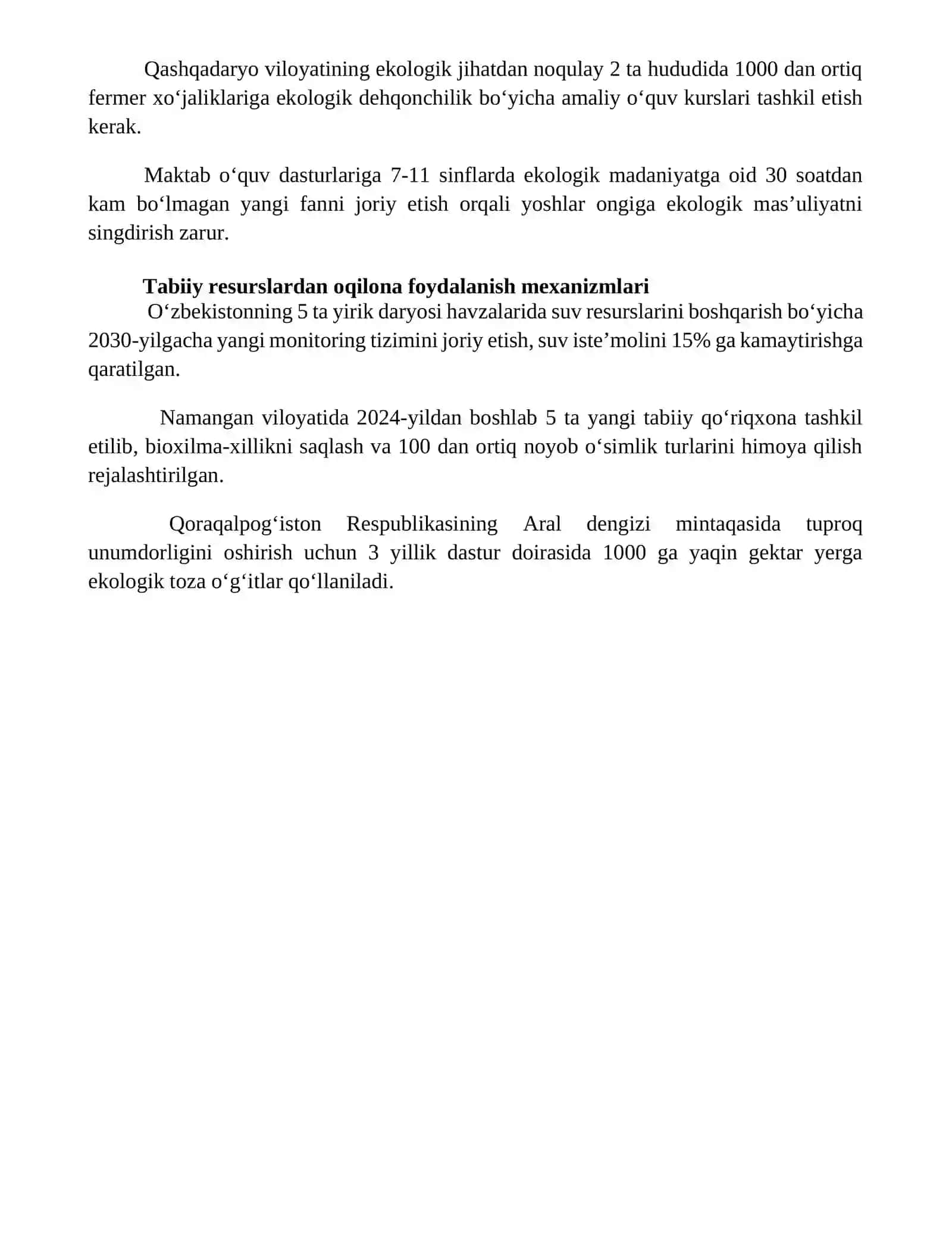 O'zbekistonning organik olamni muhofaza qilish tadbirlarini ishlab chiqish 4
