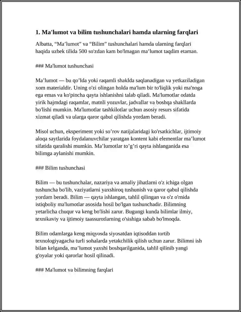 MALUMOTLAR VA BILIMLAR. MALUMOTLAR VA BILIMLARNI TAQDIM ETISH MODELLARI 4