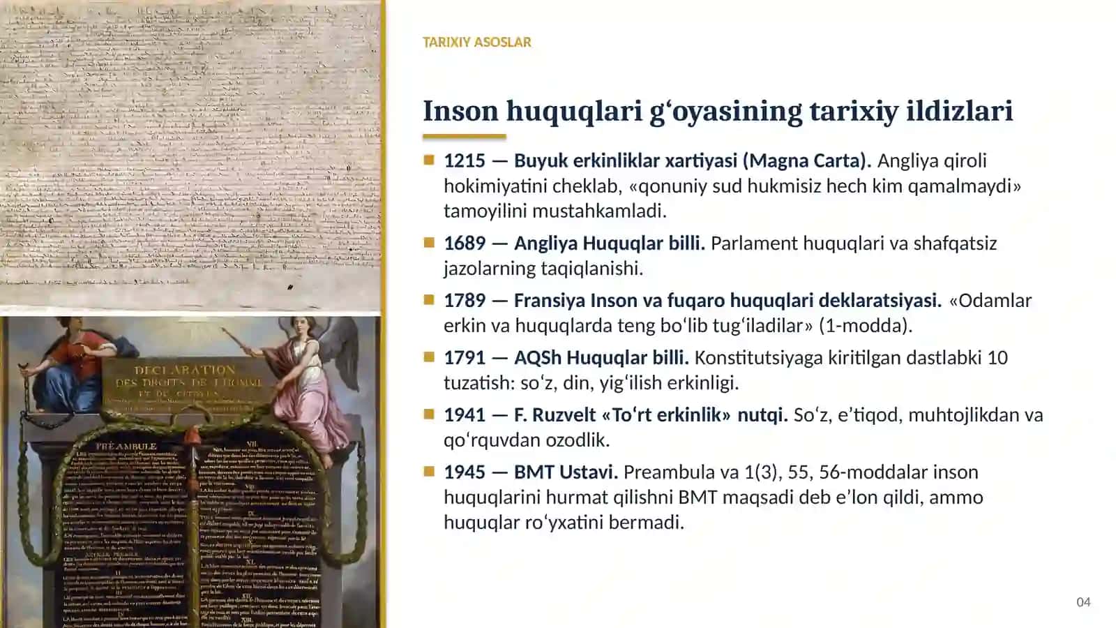 Inson huquqlari umumjahon deklaratsiyasi (1948), 1966-yilgi ikki xalqaro pakt va ularning fakultativ protokollari 4