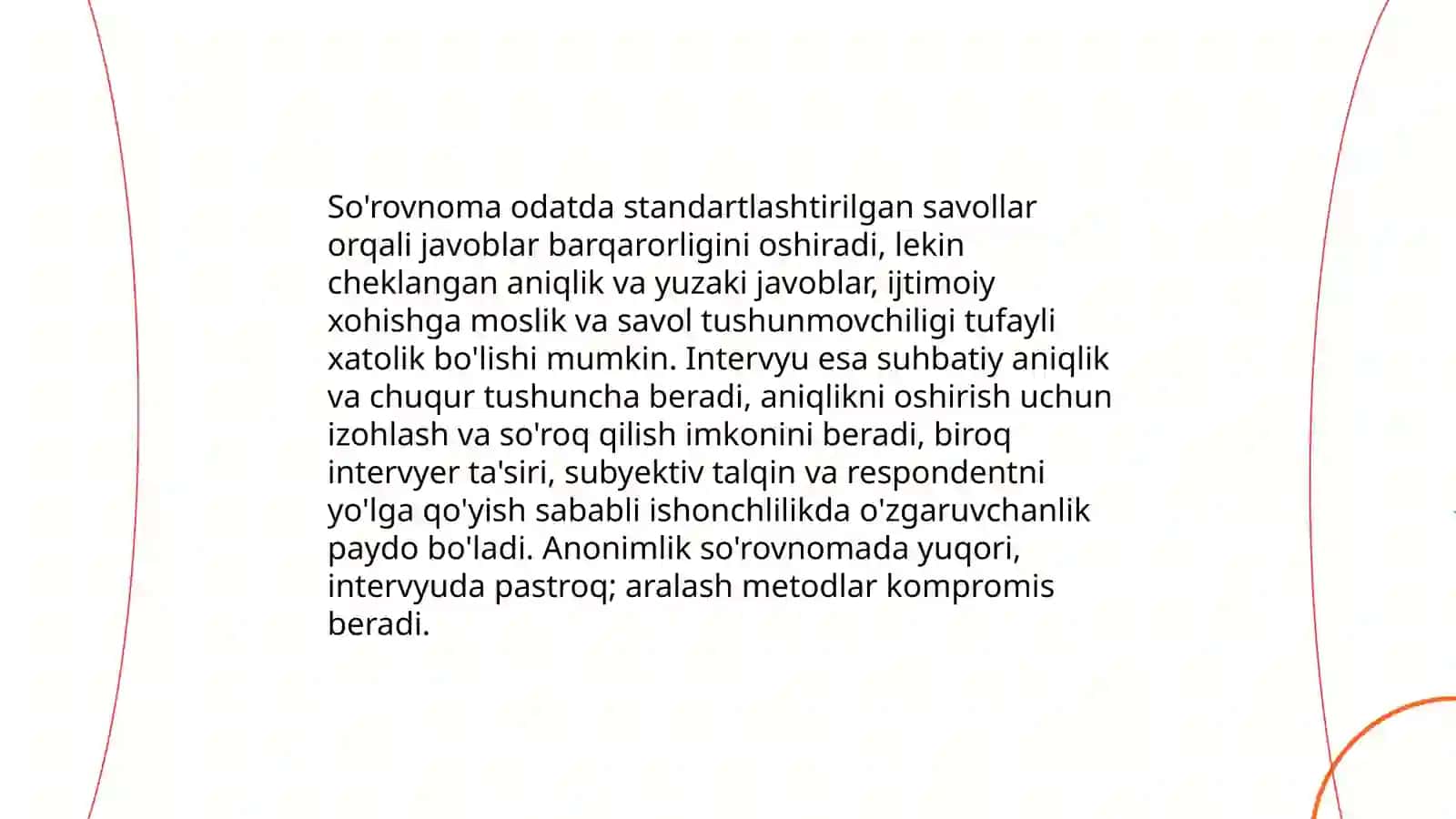 So'rovnoma va intervyu metodlarining qiyosiy tahlili 4