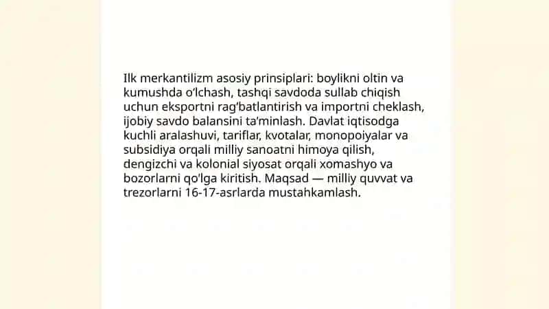 Ilk merkantilizm ta'limoti va uning namoyandalari 4