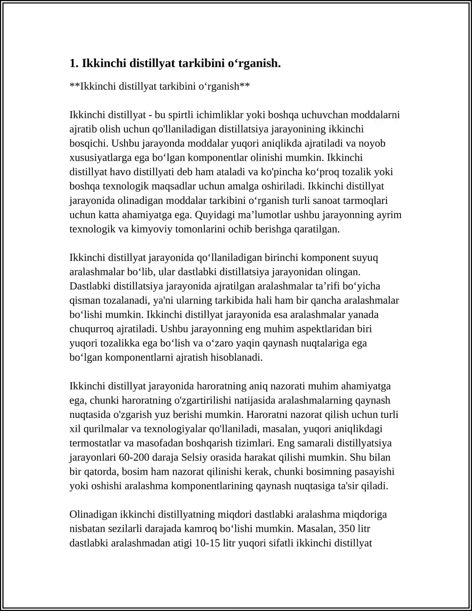 IKKINCHI DISTILLYATNI XLOROFORM XLORALGIDRAT TO’RTXLORLIK UGLERODLAR UCHUN TEKSHIRISH VA ULARNI BIR BIRIDAN FARQLASH 4