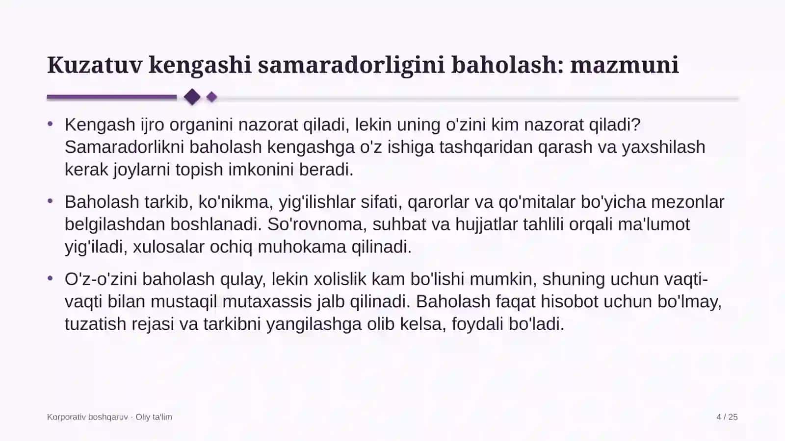 Baliqchilik xo'jaliklarida kuzatuv kengashi samaradorligini baholash 4