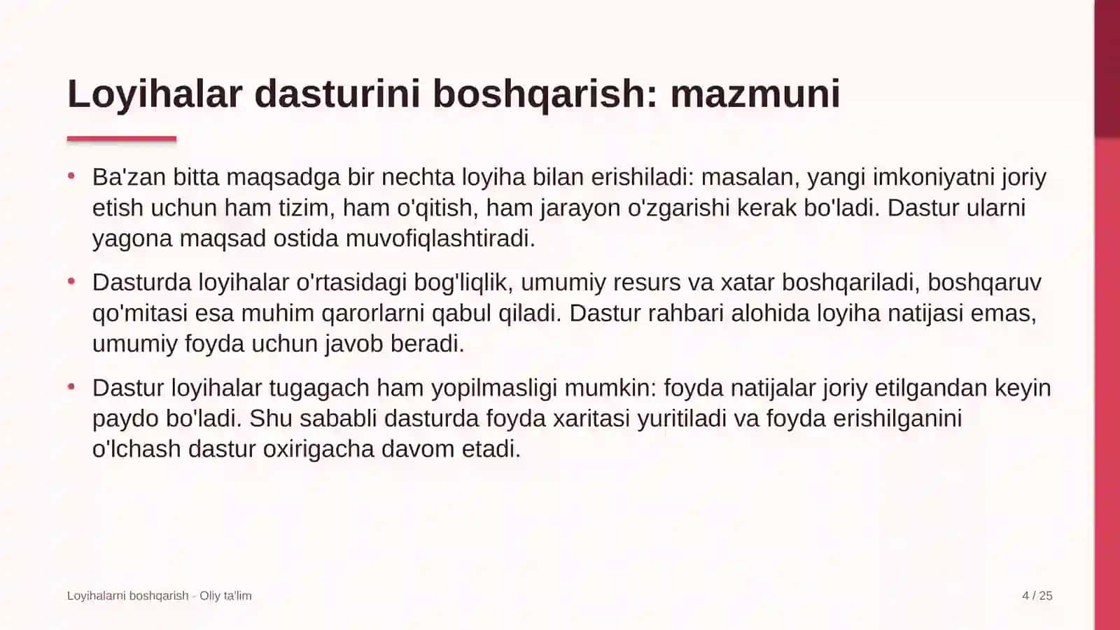 qadoqlash materiallari ishlab chiqarishda loyihalar dasturini boshqarish 7204 4
