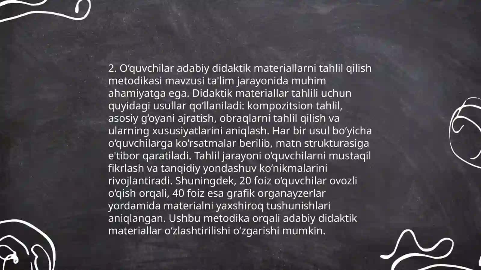 Adabiyot o'qitish metodikasiga oid yangi adabiyotlarning ro'yxatini tuzish 4