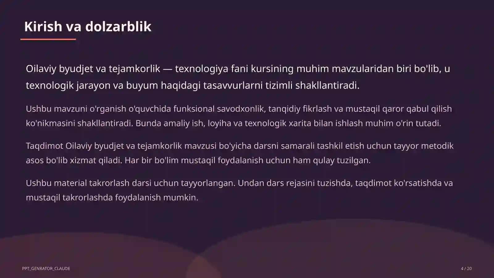 Oilaviy byudjet va tejamkorlik (9-sinf) 4