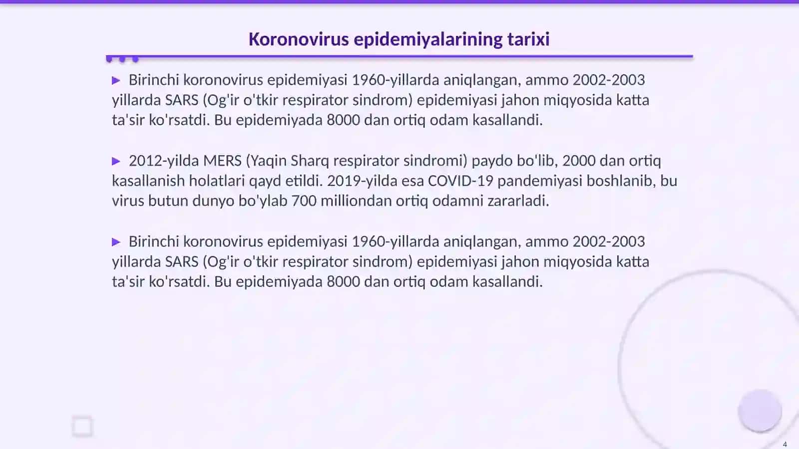 Koronoviruslar va ularning hozirgi kundagi muammolari 4