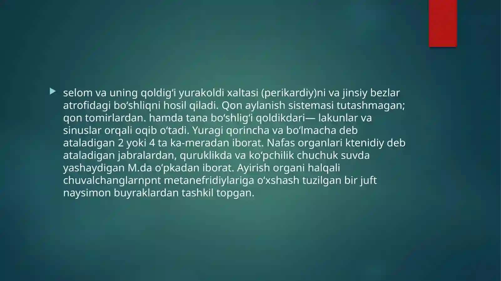 Molyuskalarning embrional va poʻstembrional rivojlanish davri 4