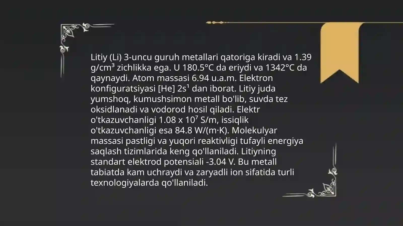 Litiyning olinishi va xossalari 4