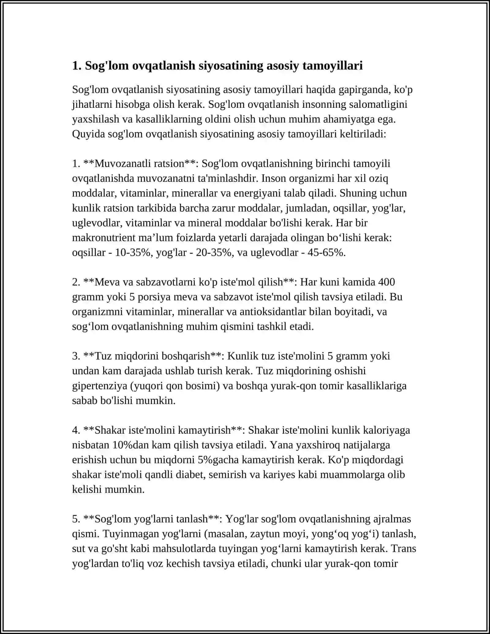 SOG'LOM OVQATLANISH SOHASIDAGI DAVLAT SIYOSATI 4