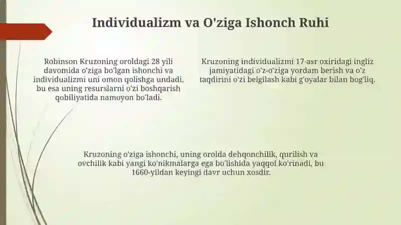 Daniel Defoning "Robinzon Kruzo" romanidagi ma'rifatgʻoyasi 4