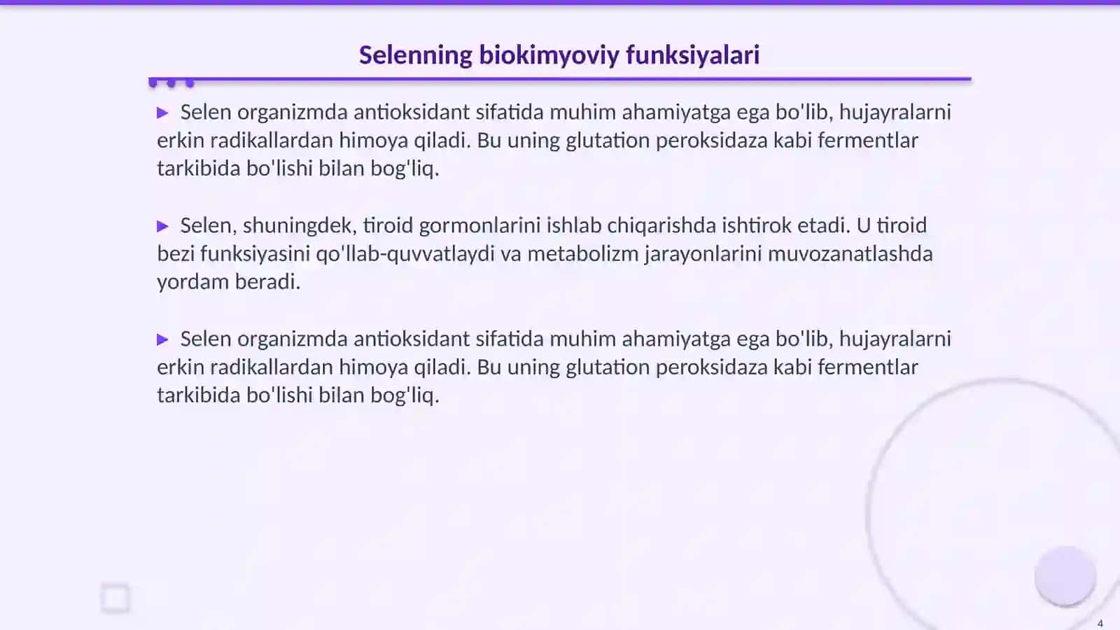 Selen birikmasini farmatsiyadagi ahamiyati 4