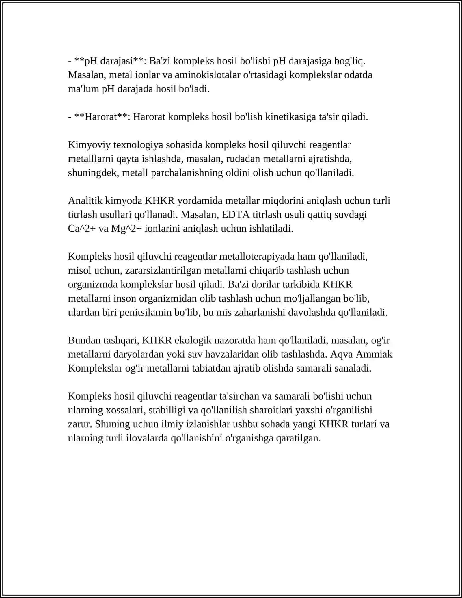 ANALITIK KIMYODA ORGANIK REAGENTLARNING QOʻLLANILISHI 4