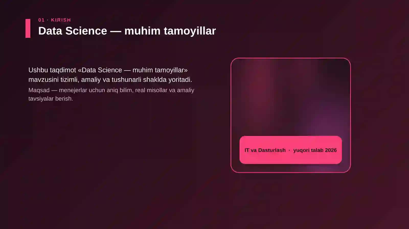 Data Science — muhim tamoyillar 4