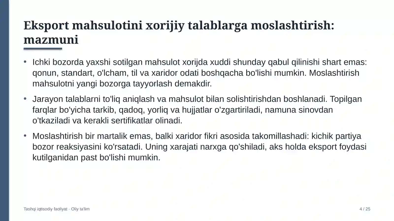 Chorvachilik xo'jaliklarida eksport mahsulotini xorijiy talablarga moslashtirish 4