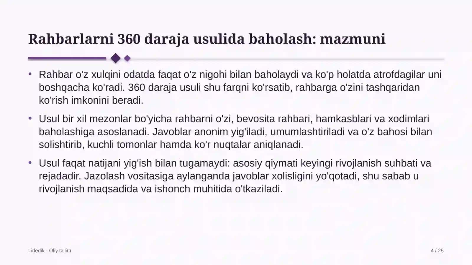 Davlat xizmatlari markazlarida rahbarlarni 360 daraja usulida baholash 4