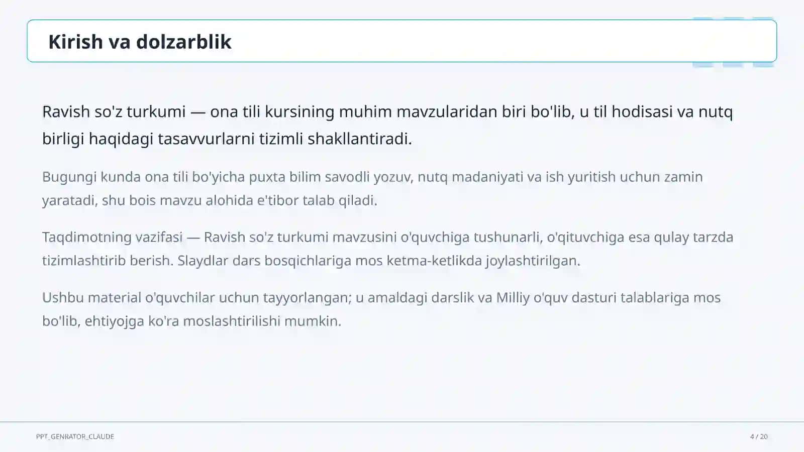 Ravish so'z turkumi (7-sinf) 4