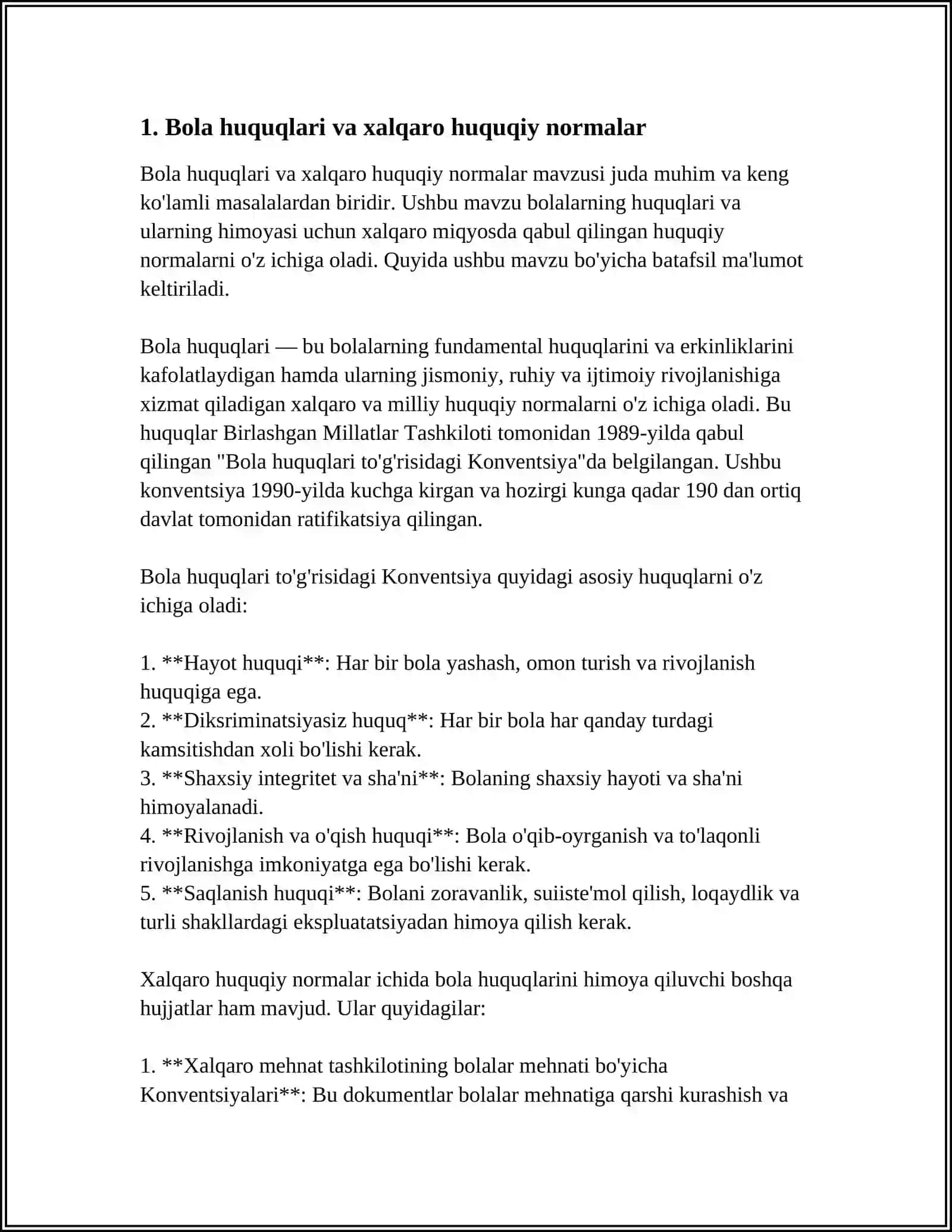 BMTNING "BOLA HUQUQLARI TOʻGʻRISIDAGI KONVENTSIYASI" 4