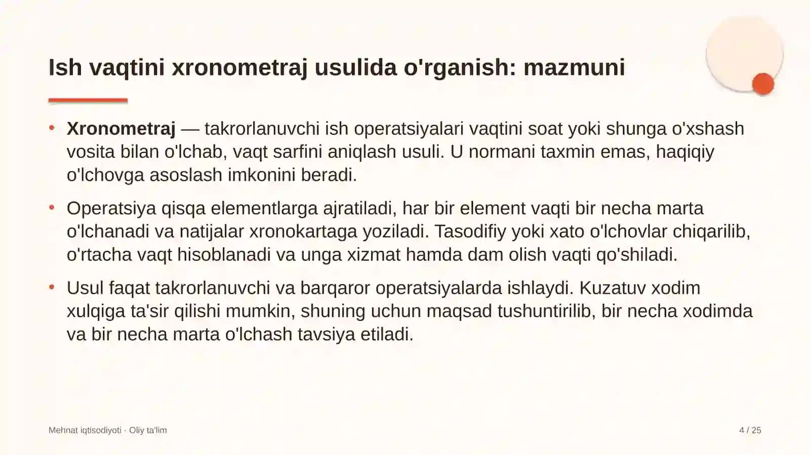 elektrotexnika sanoatida ish vaqtini xronometraj usulida o'rganish 8551 4