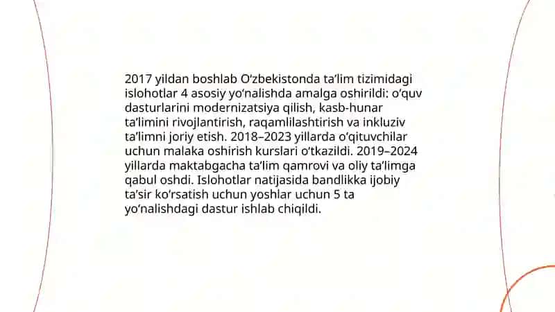 Ôzbekiston Respublikasidagi ijtimoiy ôzgarishlar Bank ishi yônalishi, 1/ 25 guruhi talabasi Choriyeva Mahliyo 4
