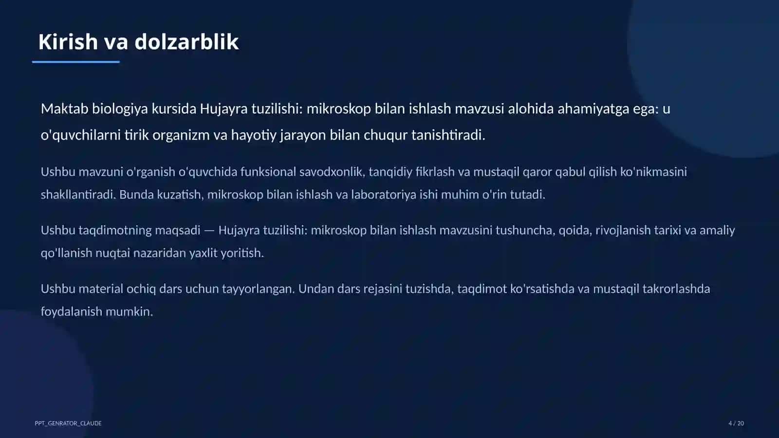 Hujayra tuzilishi: mikroskop bilan ishlash (5-sinf) 4