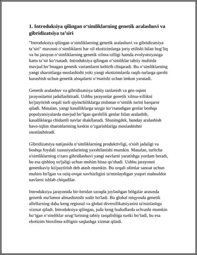 INTRODUKSIYA QILINGAN ÒSIMLIKLARNING GENETIK XILMA XILLIKDAGI ÒRNI 4
