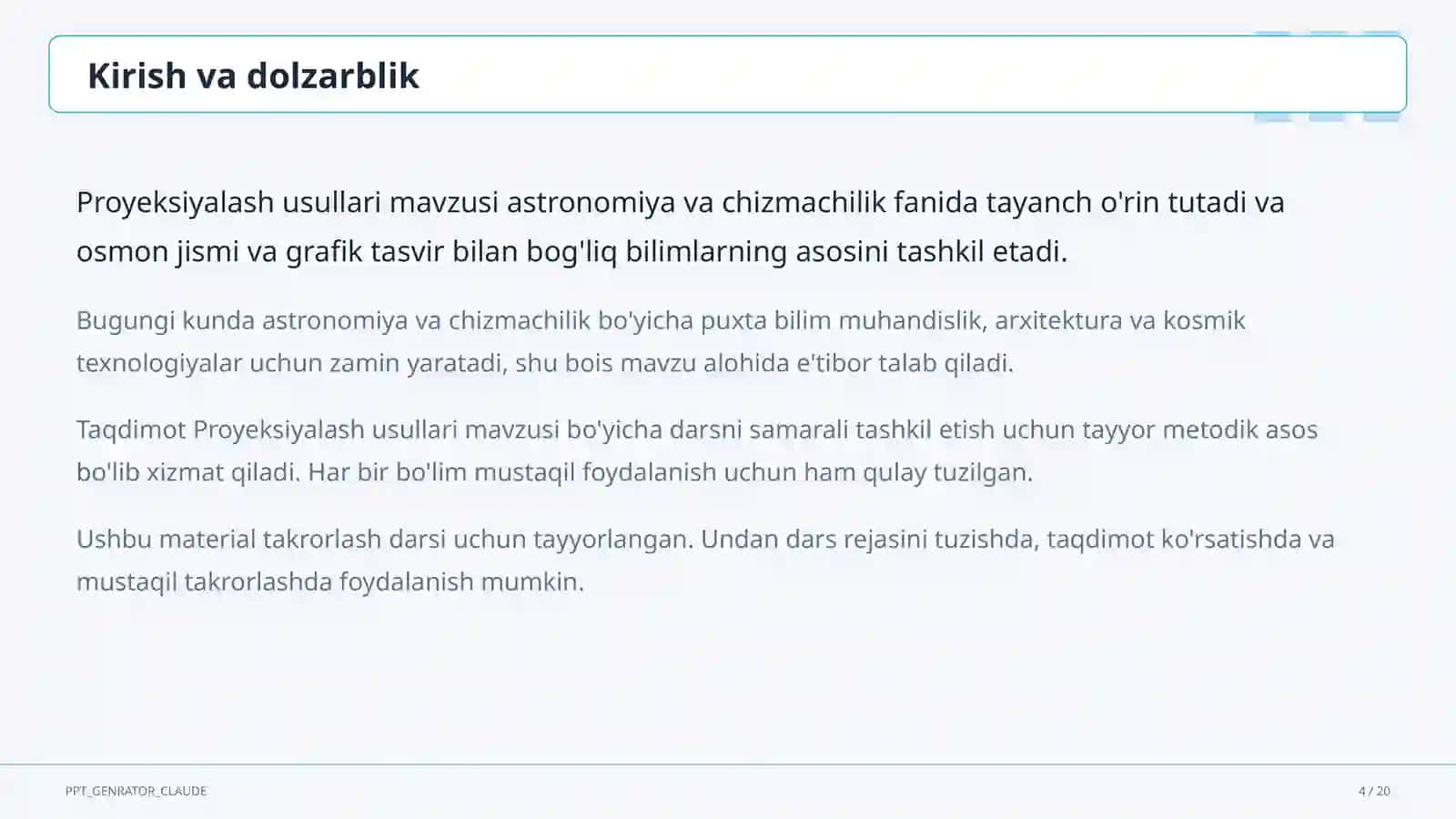 Proyeksiyalash usullari (8-sinf) 4