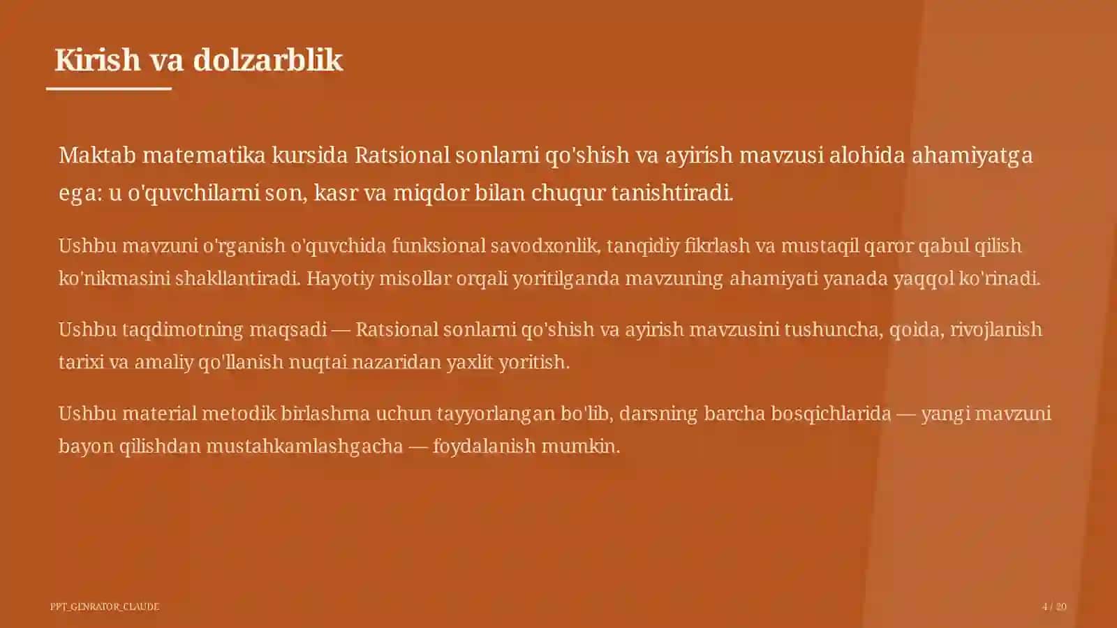 Ratsional sonlarni qo'shish va ayirish (6-sinf) 4