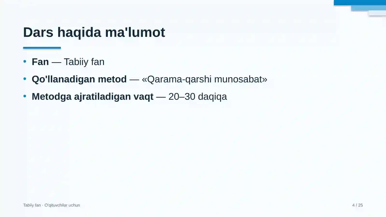 tabiiy fan darslarida qarama qarshi munosabat metodidan foydalanish 2313 4