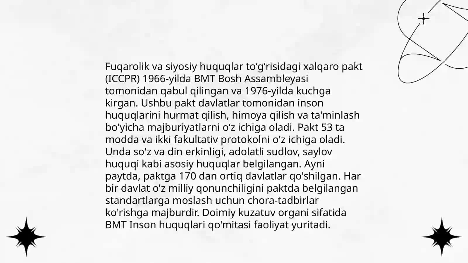 Inson huquqlari bo'yicha qabul qilingan xalqaro xujjatlar 4