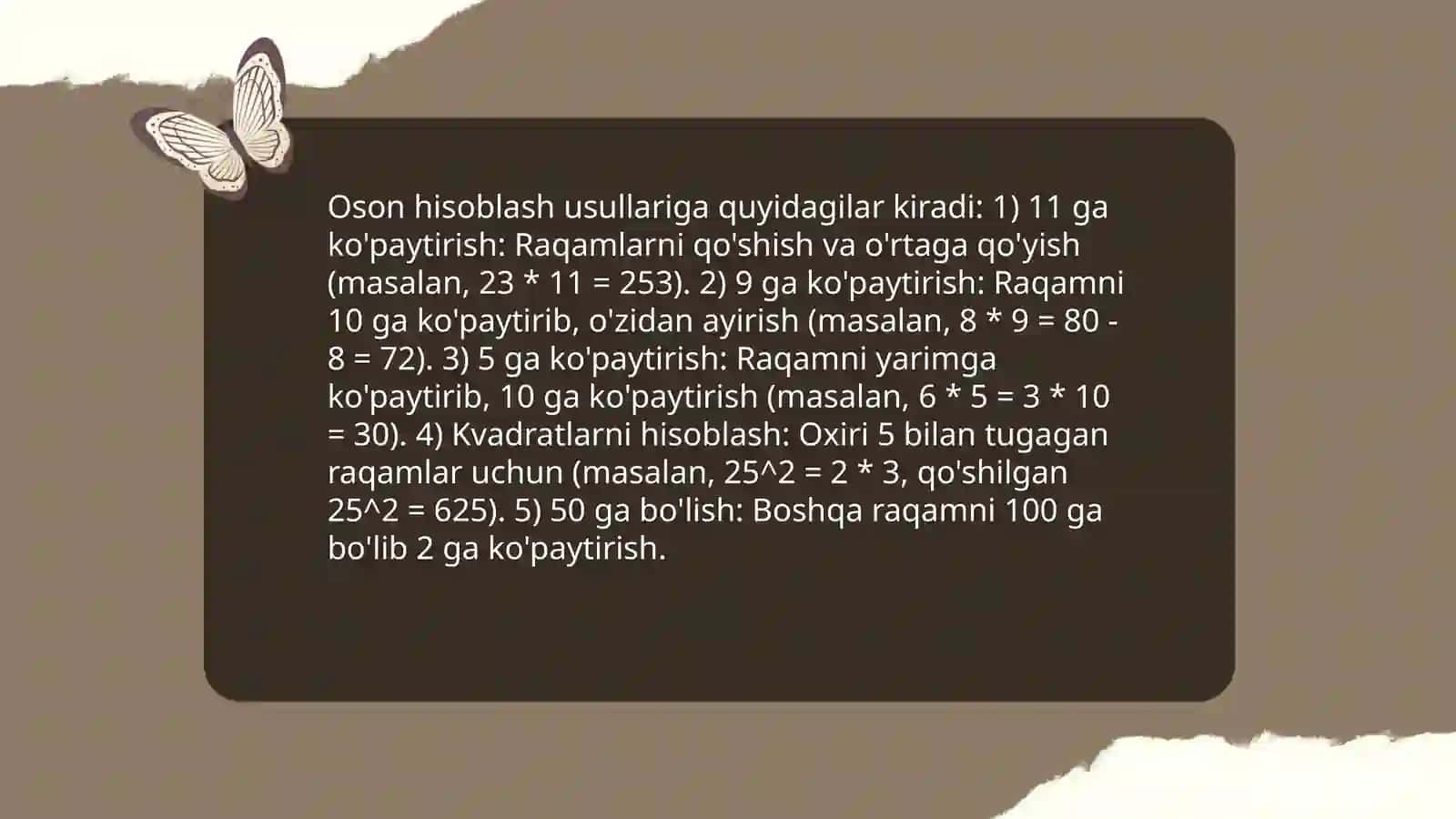 Hisoblashning Qulay usllari 4