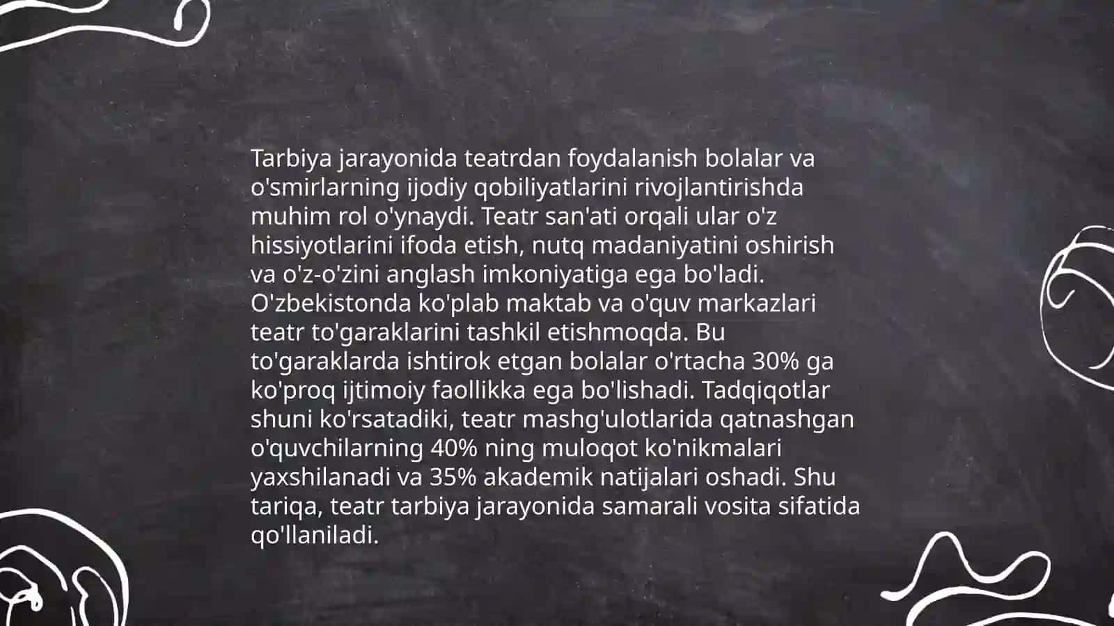 Tarbiya fanida badiiy va Teatro pedagogikasidan foydalanish 4