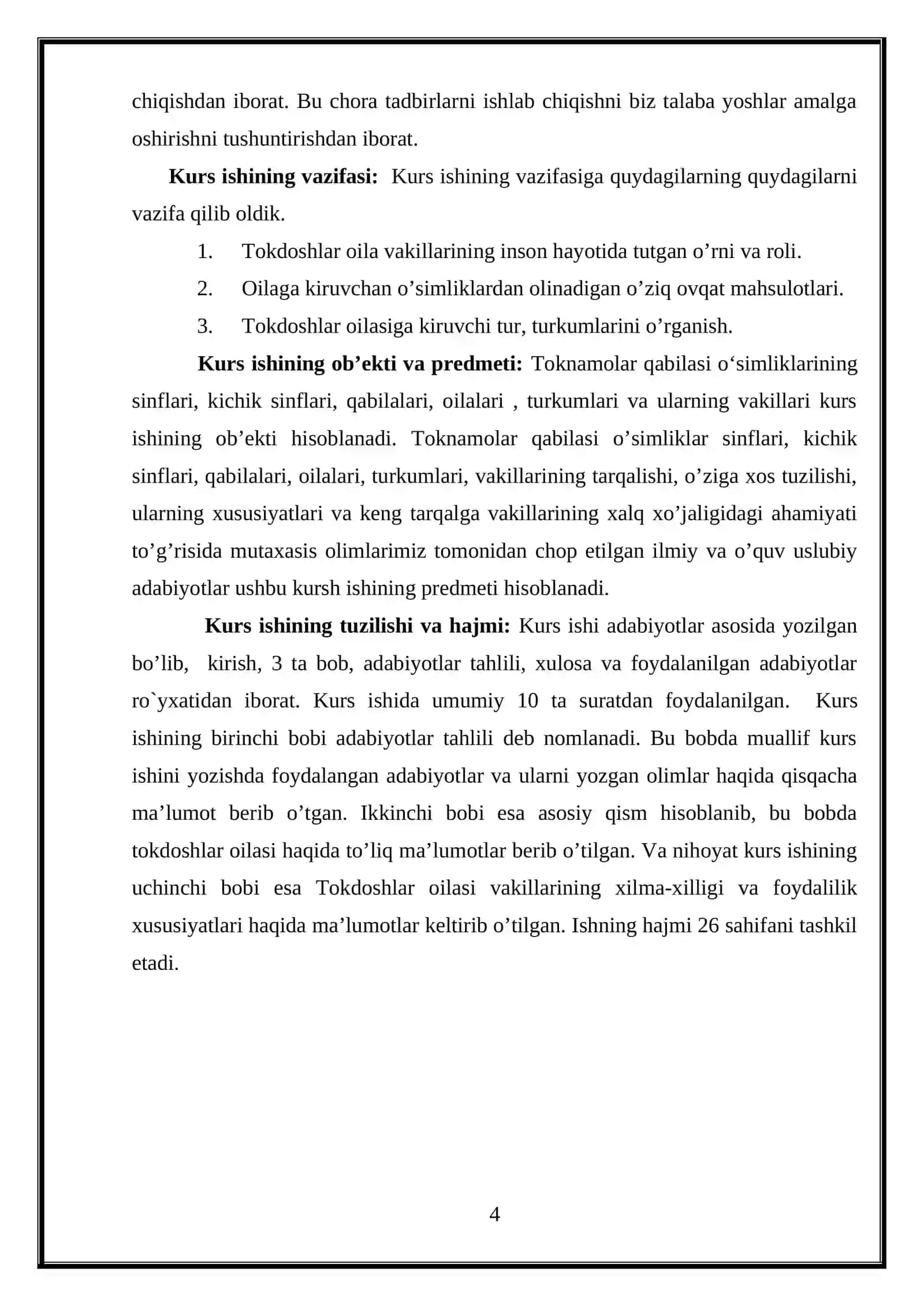 “TOKNAMOLAR QABILASI” KURS ISHI 4