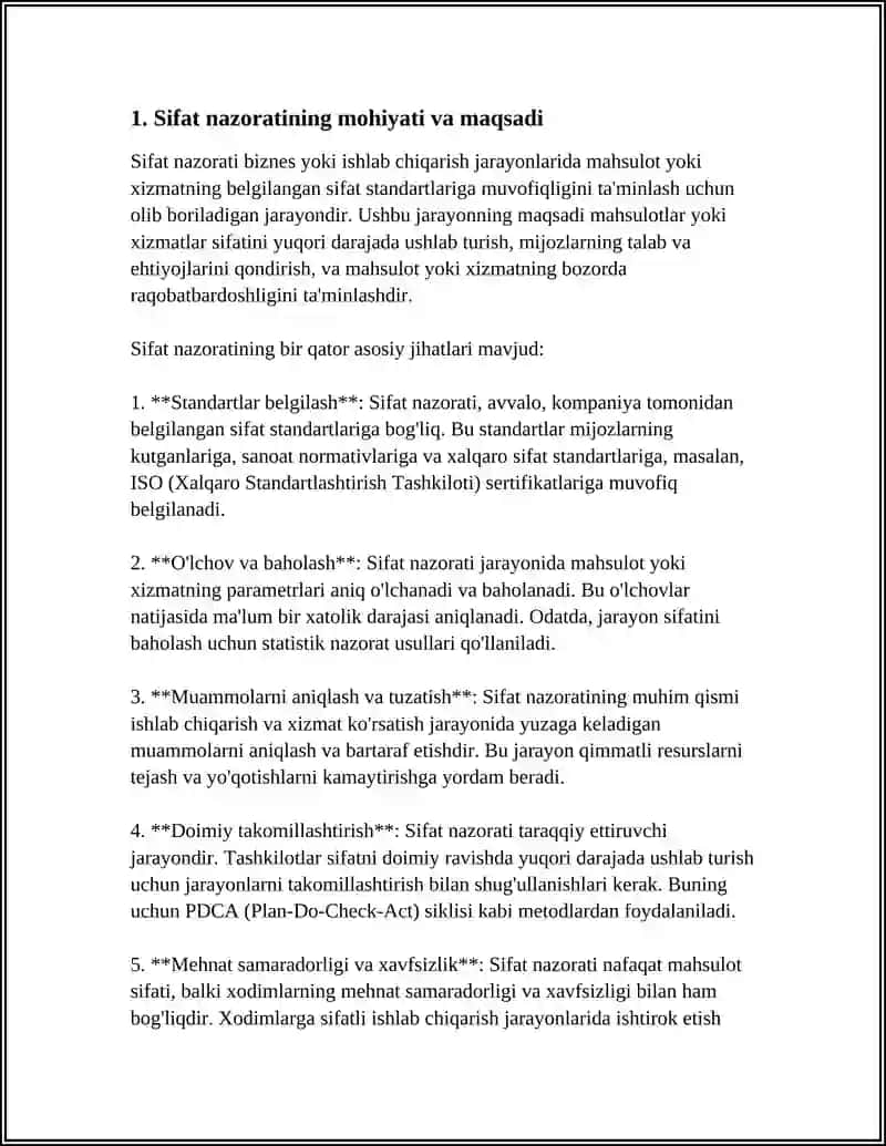KORXONALARDA SIFAT NAZORATI VA ULARNING VAZIFALARI 4