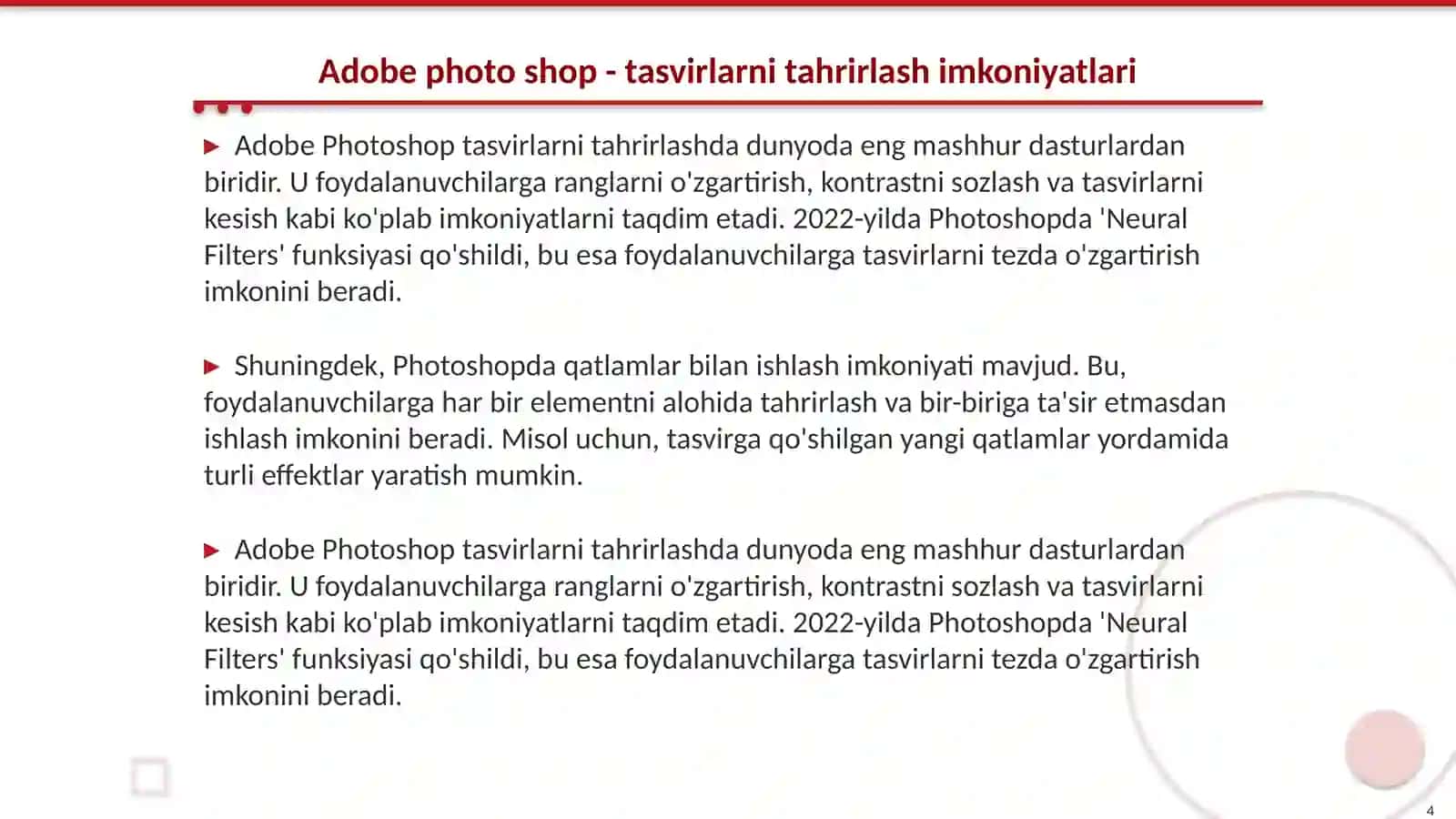Adobe photo shop 4