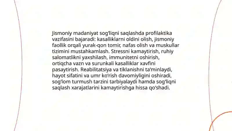Jismoniy madaniyatning jamiyatdagi vazifalari va shakllari mavzusida (Taqdimot tayyorlang) 4
