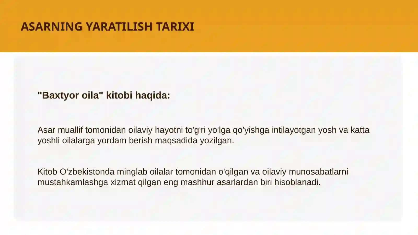 Shayx Muhammad Sodiq Muhammad Yusuf " Baxtiyor Oila "- kitobi tahlili 4