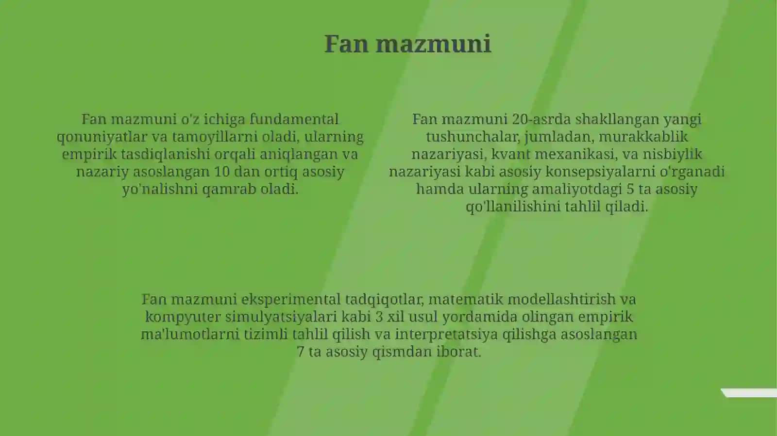 Fanning mazmuni, uning rivojlanishining davrlari haqida 4