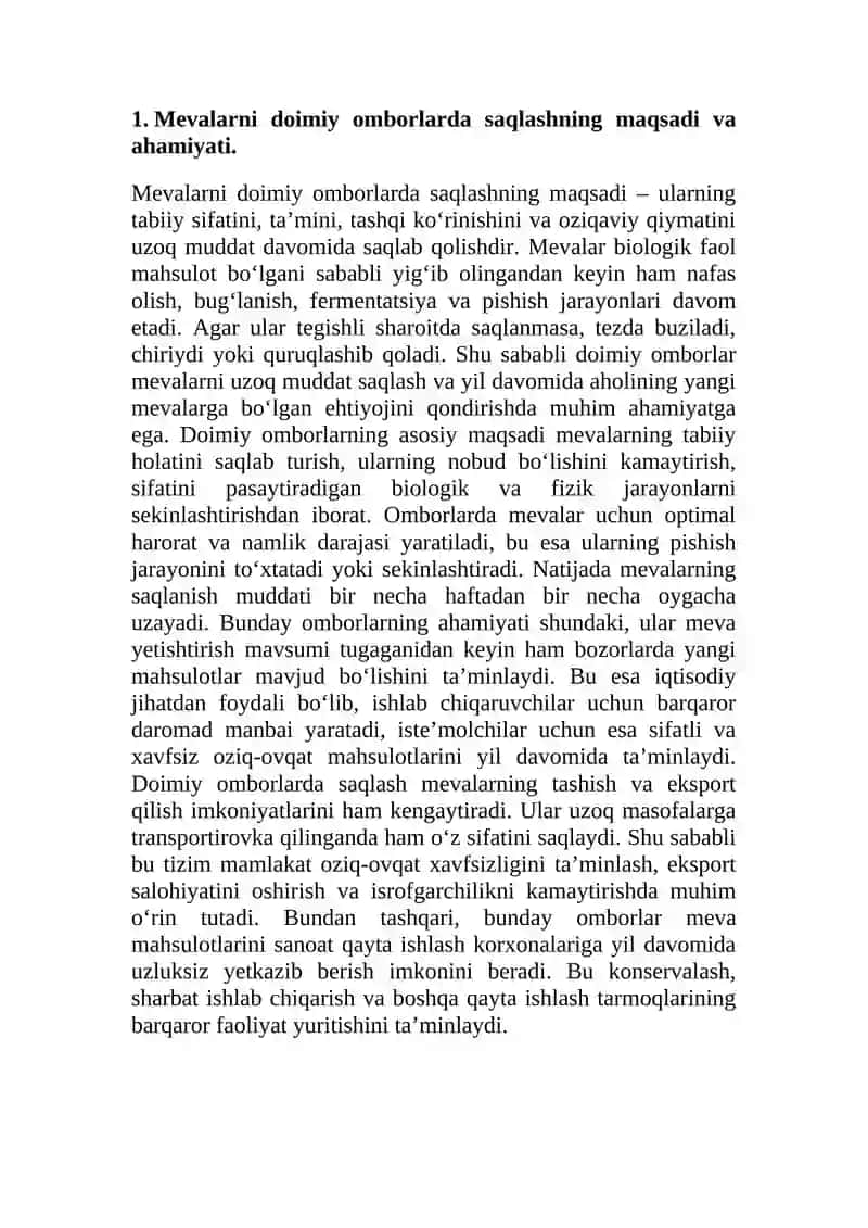Mеvalarni dоimiy оmbоrlarda saqlash 4
