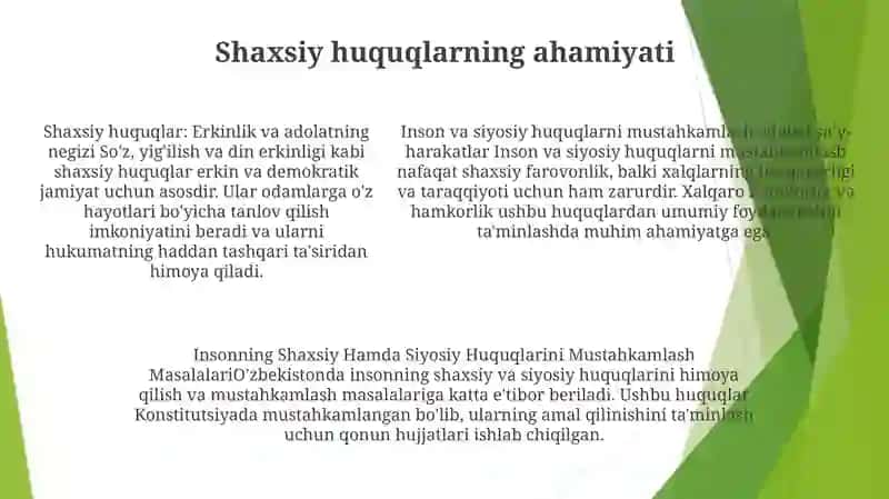 Insonning Shaxsiy Hamda Siyosiy Huquqlarini Mustahkamlash Masalalari 4
