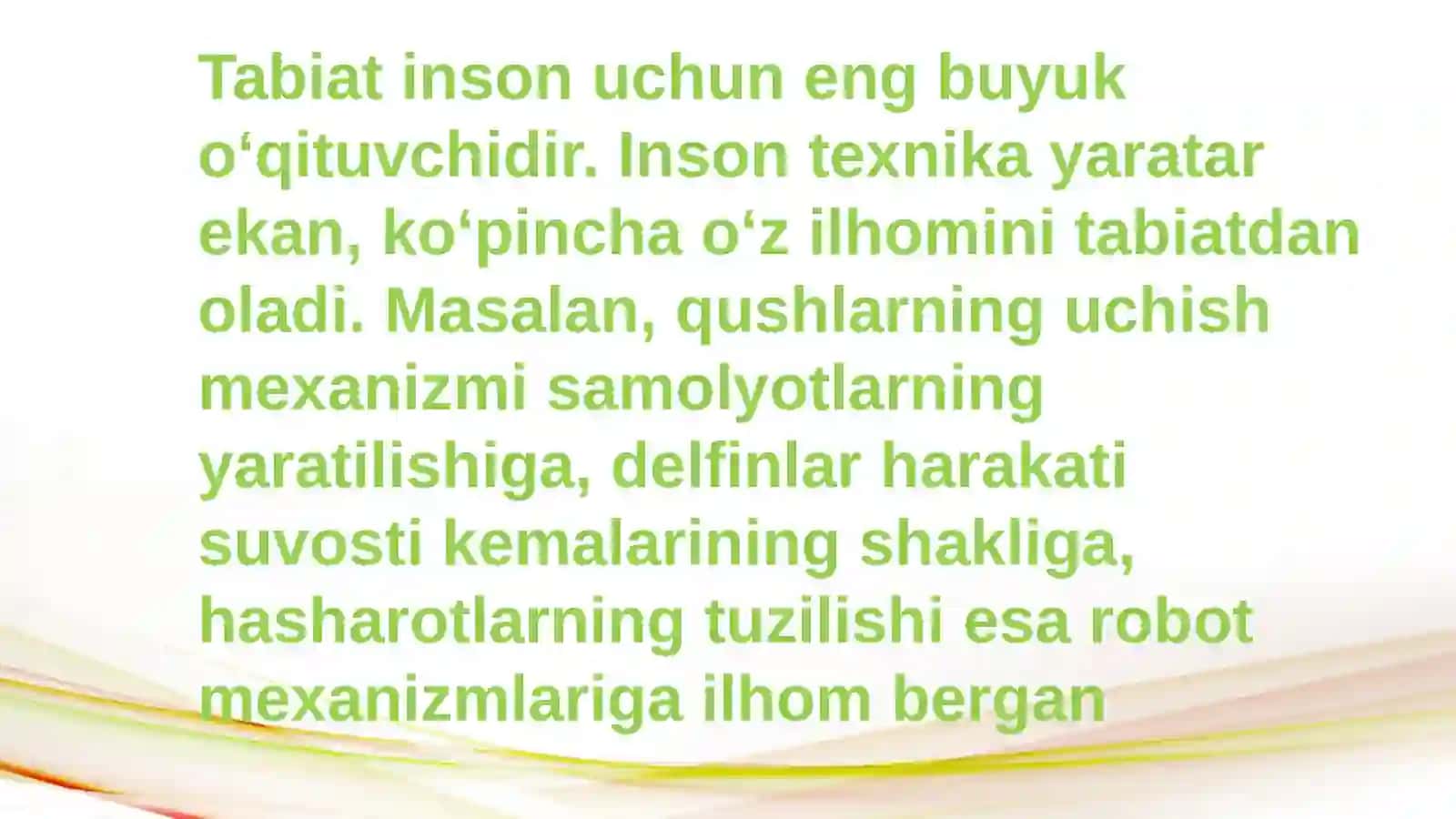 Bionika asoslari va uni inson hayotidagi oʻrni 4