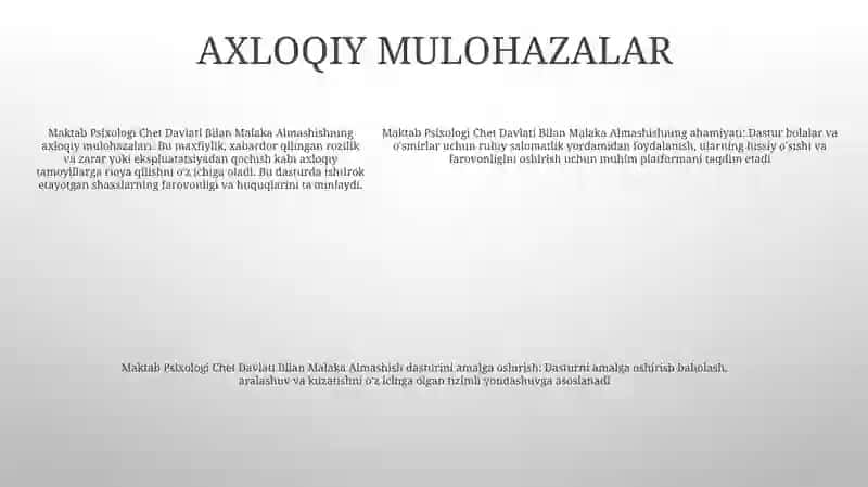 Maktab Psixologi Chet Davlati Bilan Malaka Almashish 4
